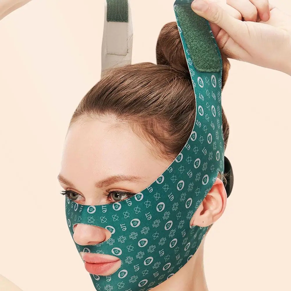 Elastic face slimming bandage V-line shaping for women's chin and cheek lifting strap for facial beauty and skincare