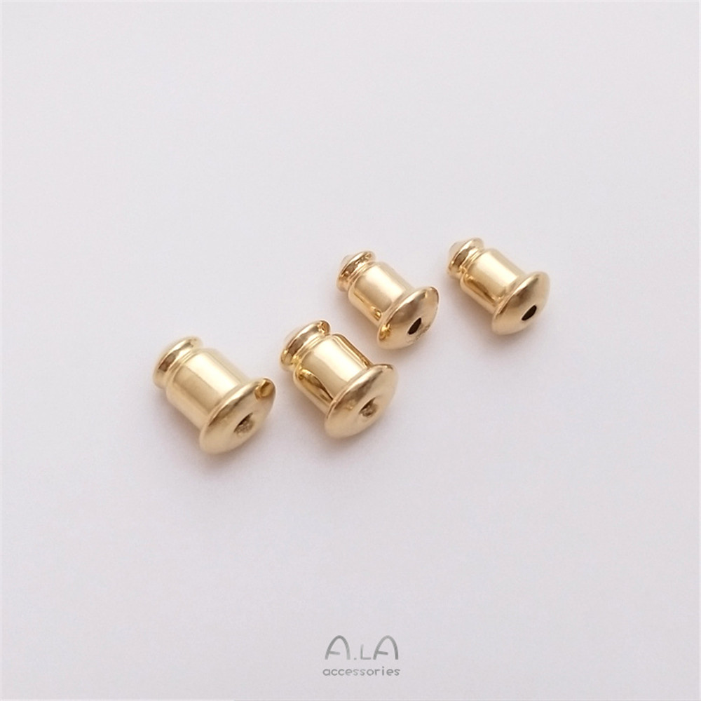 14K Gold Plated Bullet silicone ear plug ear pin ear press DIY earring accessories