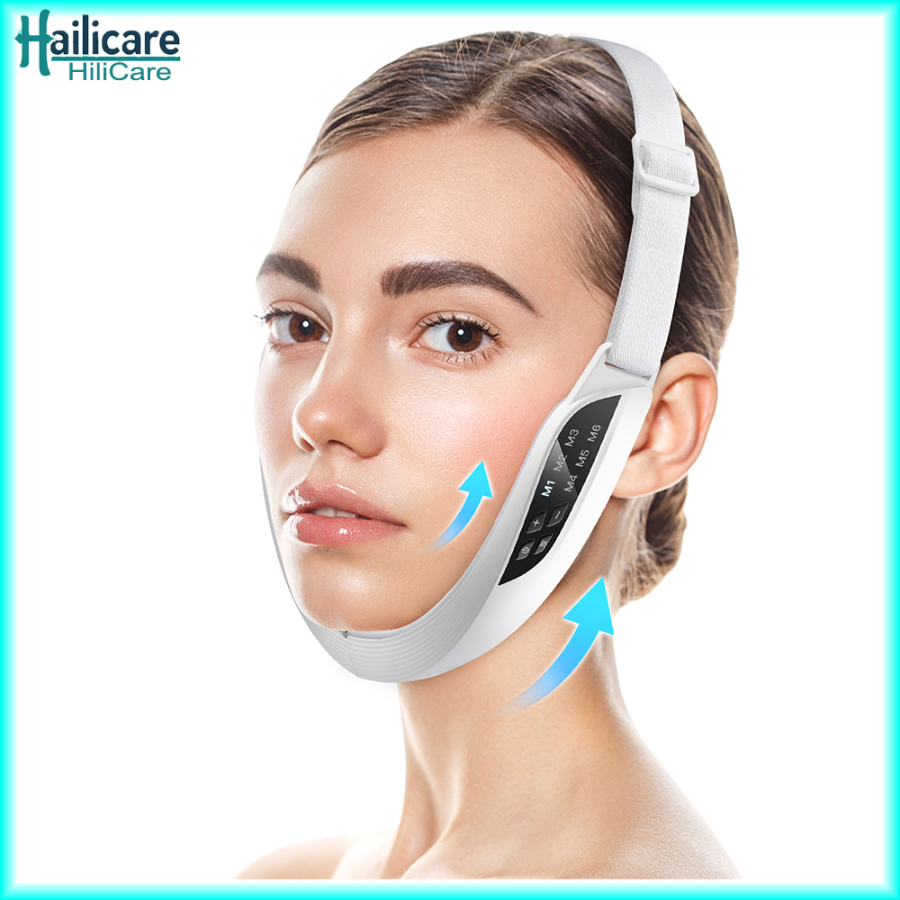 EMS Facial Lifting Massager with 6 Modes & 8 Gears Micro-current V Face Lifting Device Intelligent V-Shaped Face Machine