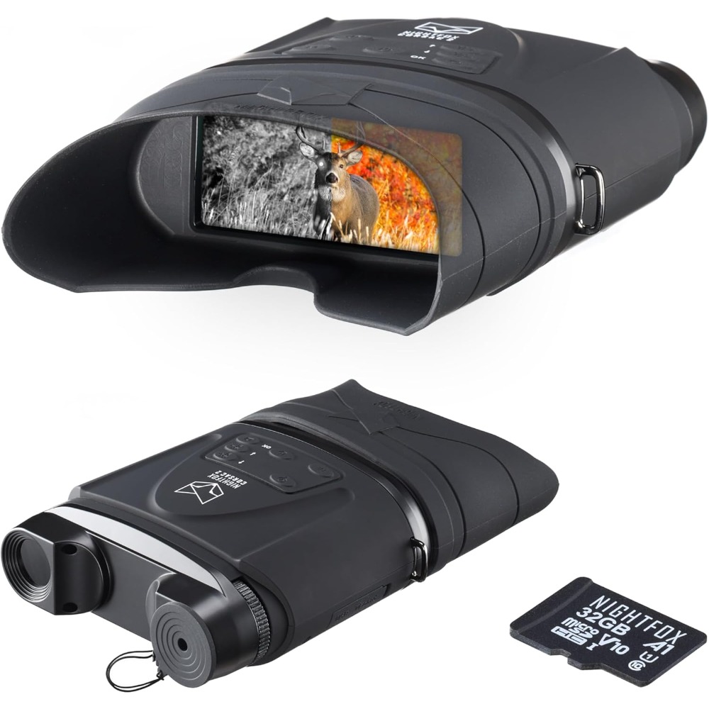 Record 1080p HD lens, 32GB RAM | 200yd+ range | dual lens oversized screen | night vision binoculars with camera