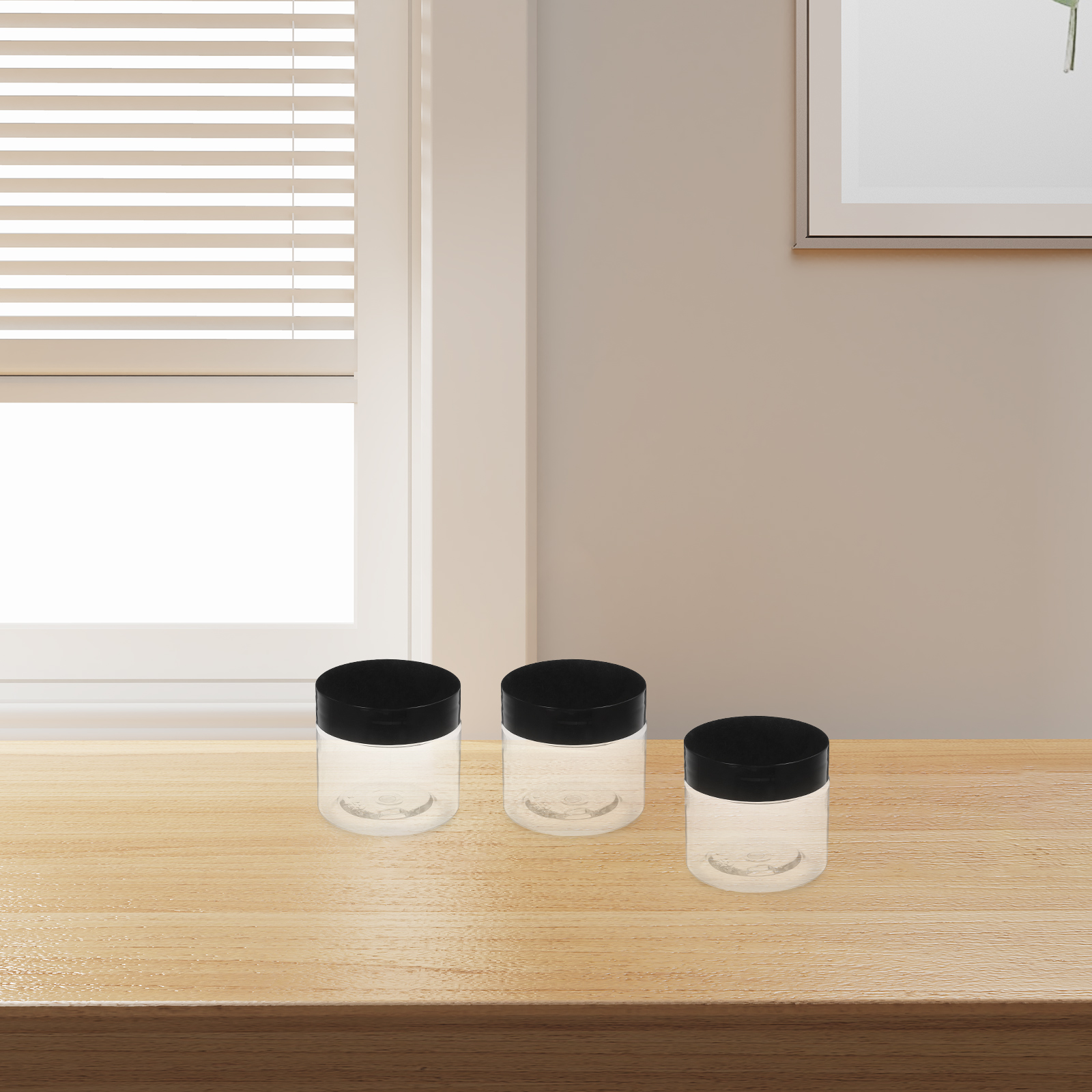 8 pcs Empty Bottles Plastic Jars Transparent Containers Round Clear Travel Refillable Storage Small Pet