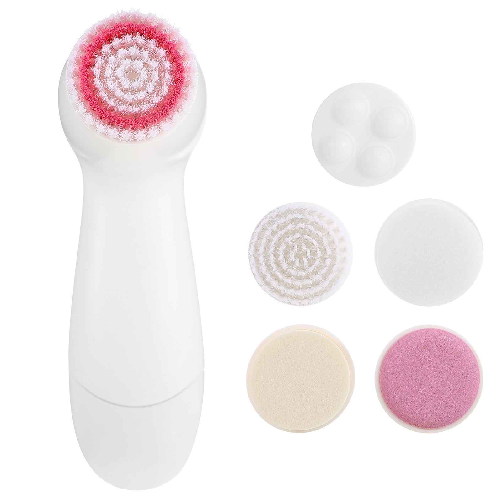 6 Heads Facial Cleansing Brush for Deep Cleaning Gentle Exfoliation 360 Degrees Rotatable Pore Tool Waterproof Brush Household