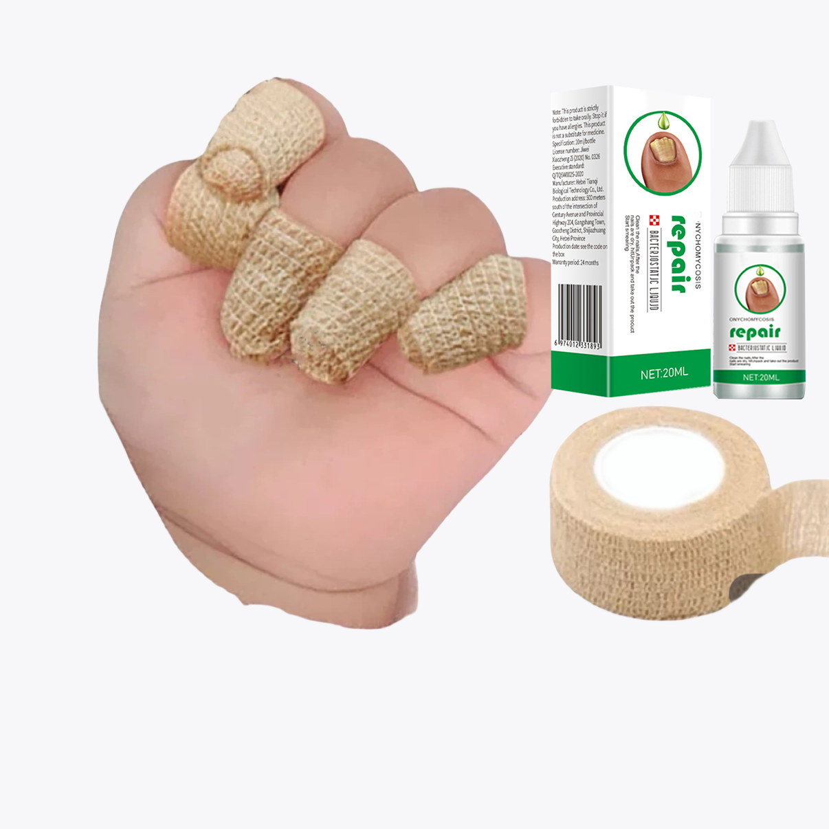 2025 Fungal nail polish, toe protection, nail coating, self-adhesive bandage, easy to use, foot and finger protection set