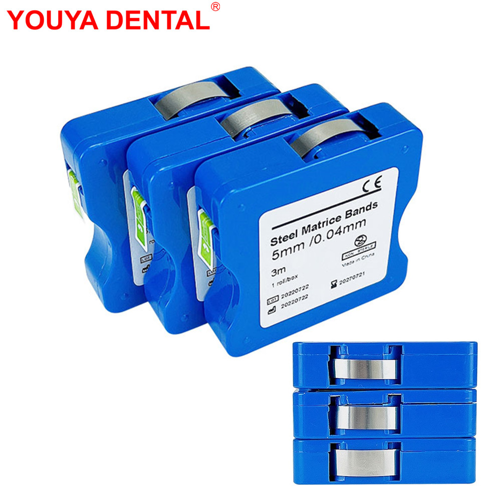 3m Dental Stainless Steel Matrix Bands Dental Matrix Strips Matrice Bands Striproll 5mm/6mm/7mm Width 0.04mm Dentistry Materials