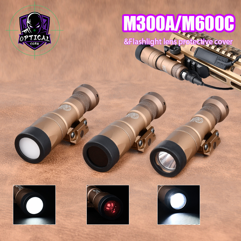 Tactical M300A M600C Scout Weaponlight Flashlight Lens Protective Cover Hunting Set M300/M600/X300/X400 Flashlight Lampshade