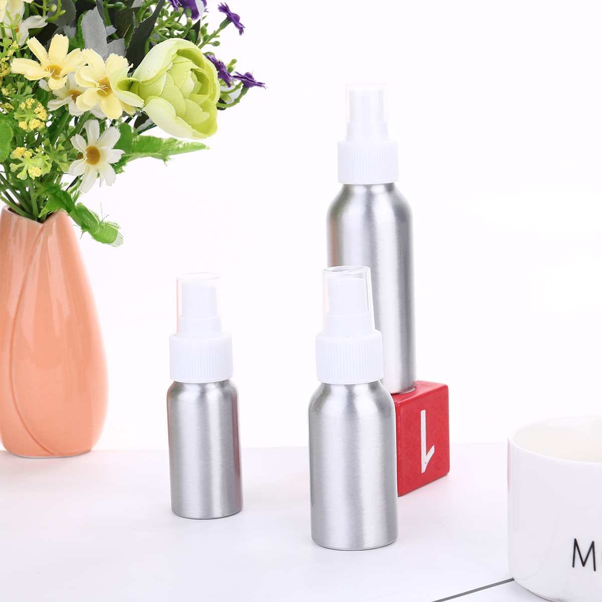 3pc Disinfection Spray Bottle Refillable Perfume Essential Oil Travel Bottles Aluminum Durable Long Use Strong Body