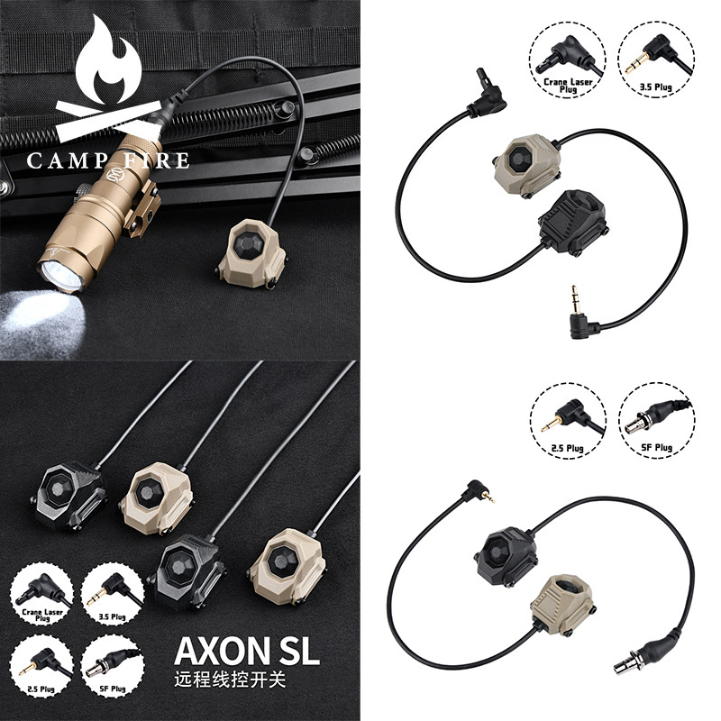 Tactical AXON Pressure Switch Button 2.5mm/3.5mm/Crane Laser Plug and SF Flashlight Plug For PEQ Surefir Airsoft Weapon Light