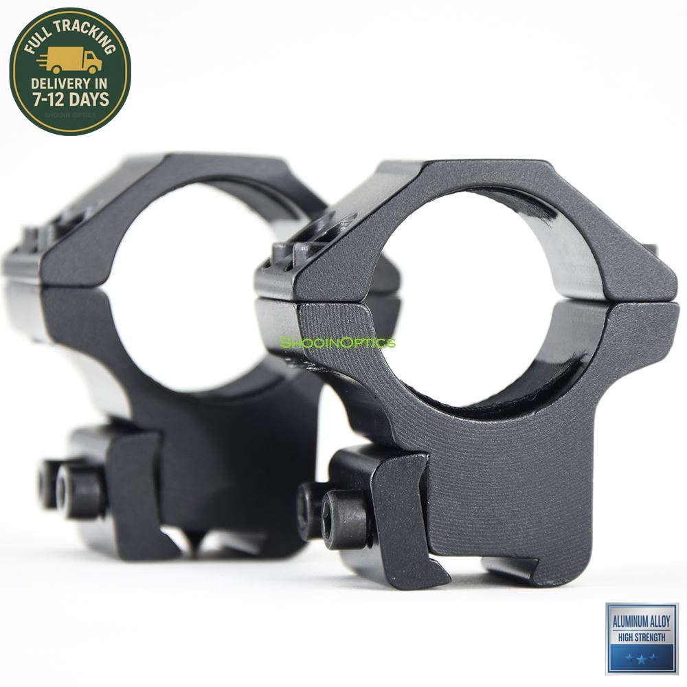 Shooin Optics Scope Mount 1 Inch 25.4mm Tube Ring 9-11mm Dovetail Base Aluminum Alloy R7136
