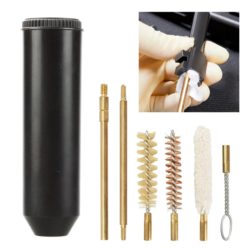 7pcs/set Professional Gun Cleaning Kit for Glock G17 G19 G22 1911 M9 USP Handgun Rod Hunting Gun Bore Tools 9mm Pocket SPistol