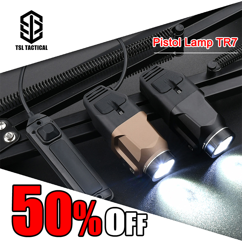 Tactical WADSN TR-7 X Mounted Light 800Lumens Hunting Weapon Airsoft Flashlight Includes High And Low Gear Switch Fit 20mm Rail