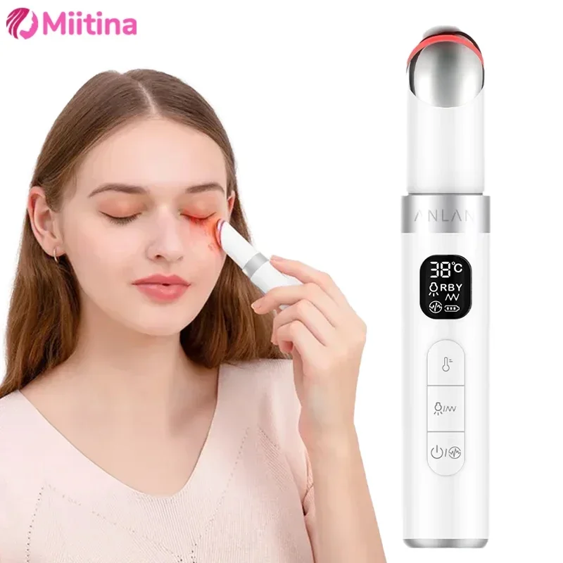 EMS Electric Eye Massager Eye Skin Lift Anti Age Wrinkle Skin Care Tool Vibration 45℃ Hot Massage Relax Eyes Remove Dark Circles