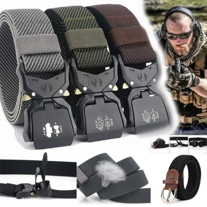 New Tactical Belt Quick Release Elastic  Casual Tooling Training Belt Men's Trousers Belt
