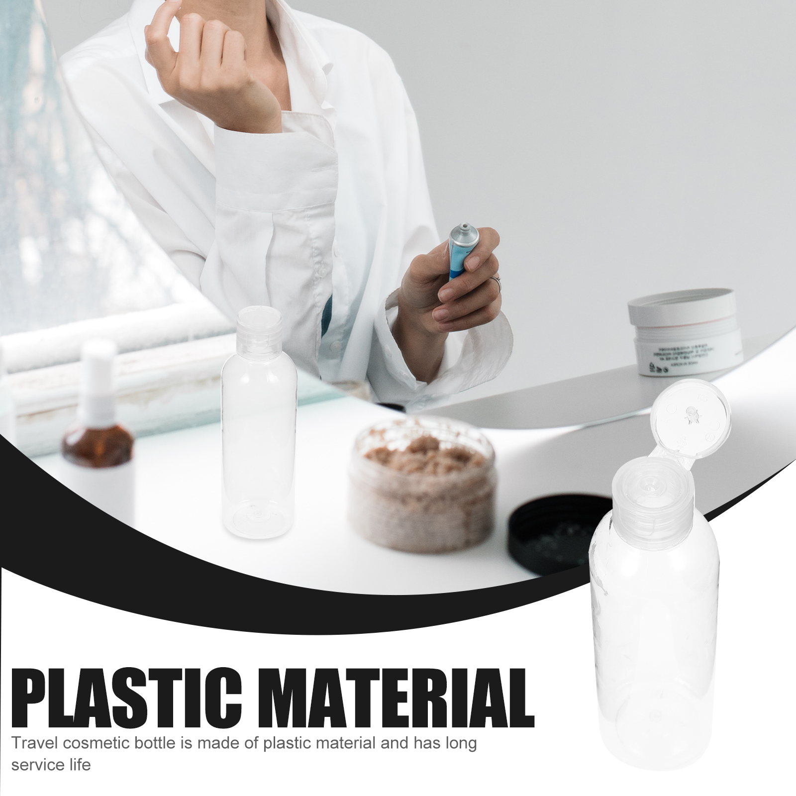 10pcs Travel Bottles Plastic Squeeze Toiletry Containers for Shampoo Lotion Conditioner Portable Leak Proof Refillable Bottles