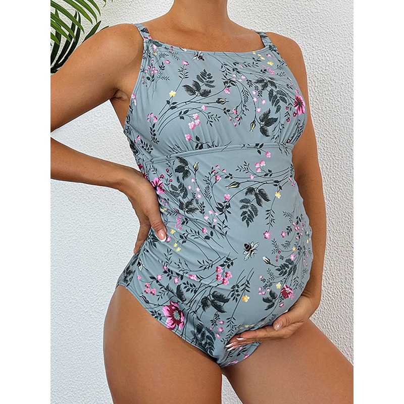 2024New Printed Pregnant Women's One-Piece Swimsuit High Waist Sexy Swimsuit Women's Bikini