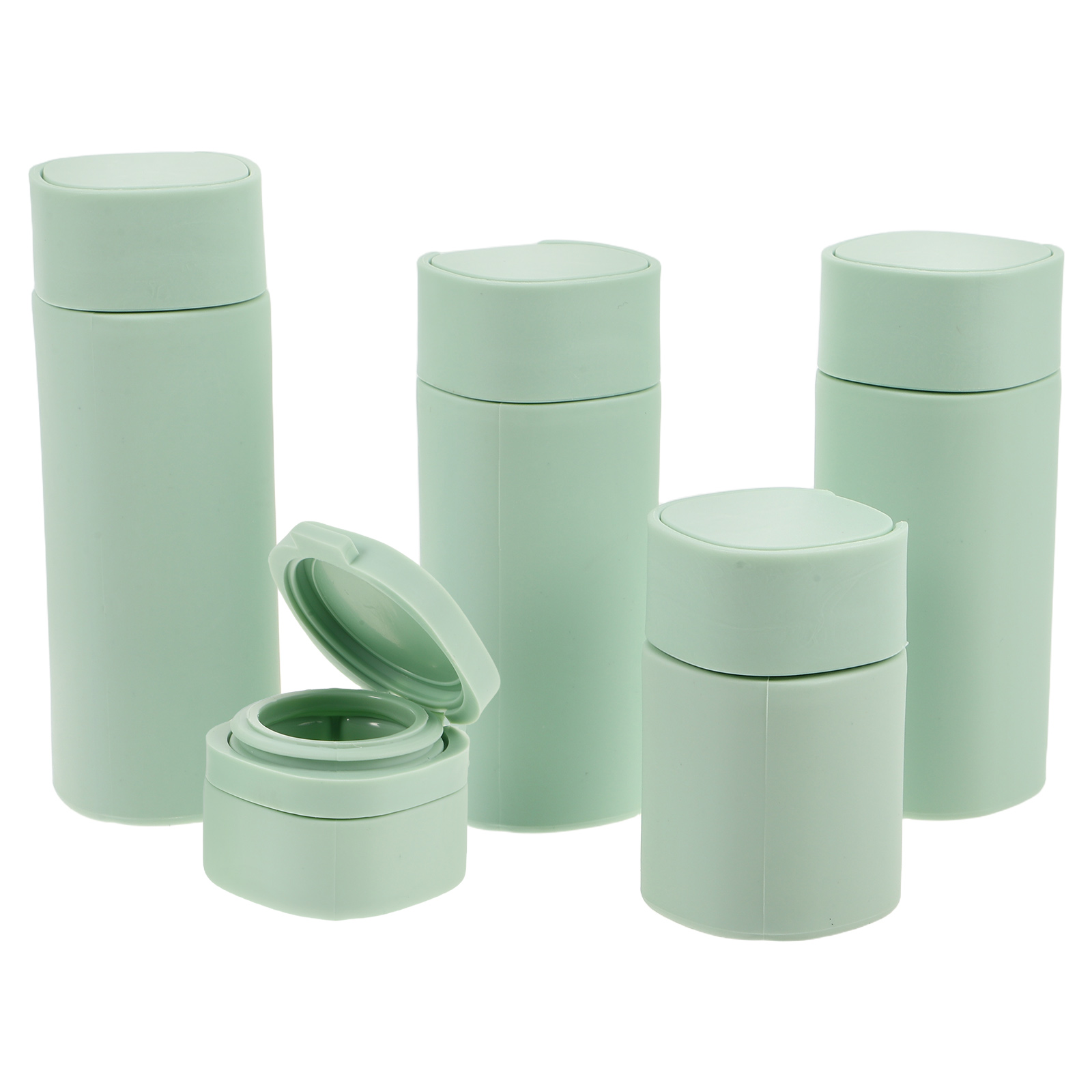 Refillable Bottles Leakproof Travel Toiletry Containers for Shampoo Body Wash Lotion Hand Soap Portable Jars Set