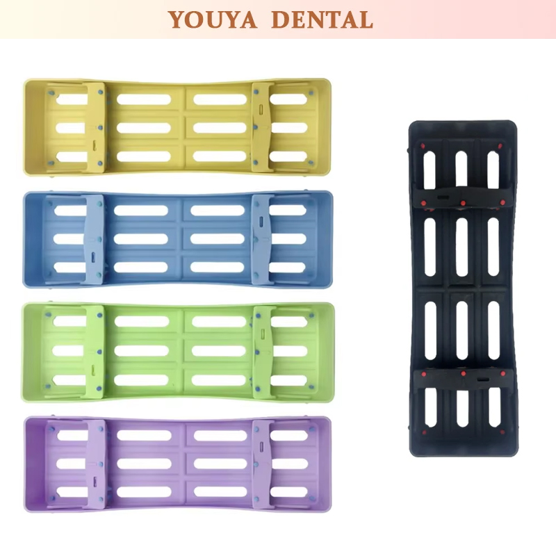 3 Slots Instrument Cassette Rack Autoclavable Plastic Disinfection Tray Tools Storage Dental Sterilization Box Holders Handles