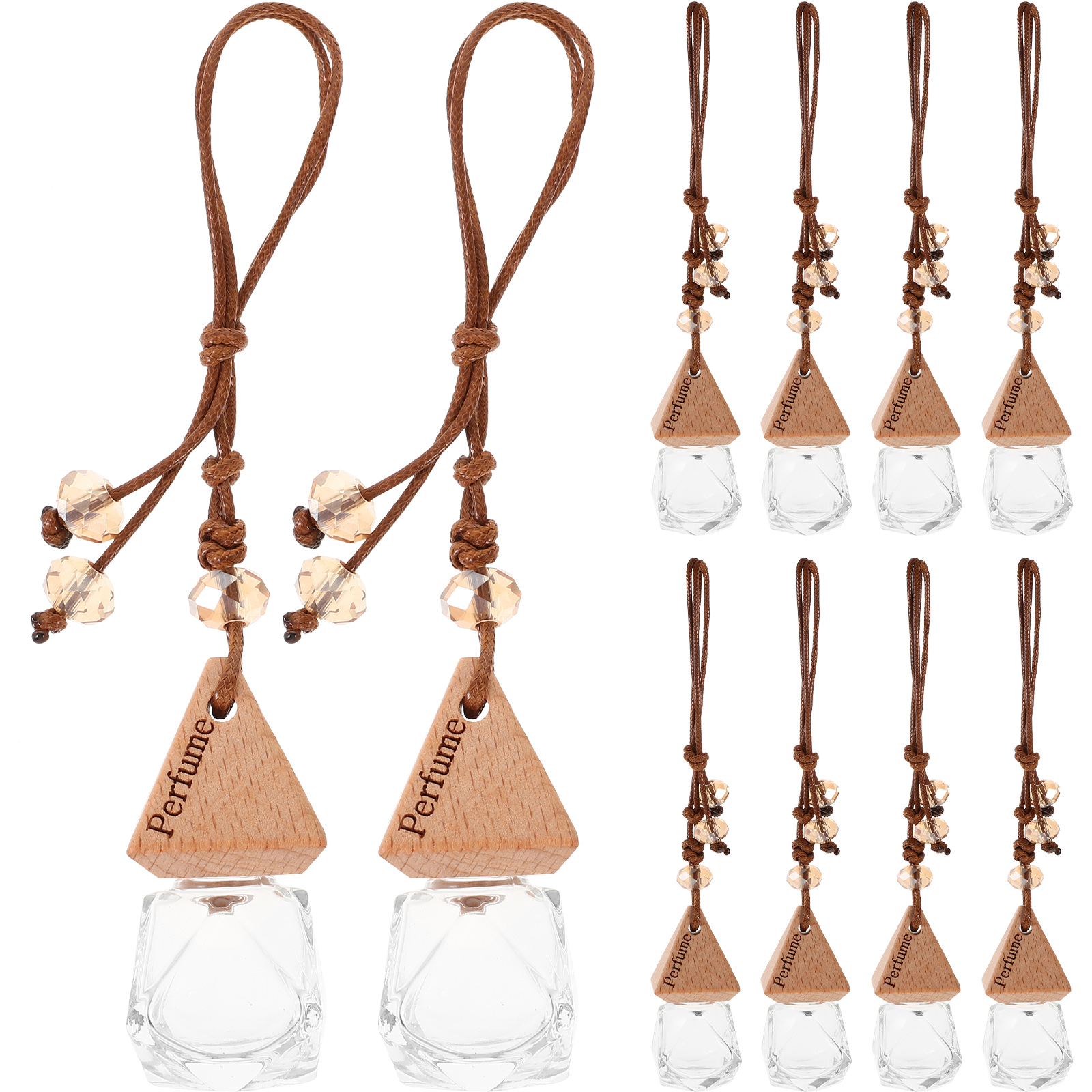 10 Pcs Car Fragrance Diffuser Bottle Transparent Perfume Bottles Empty Essential Oil Aromatherapy for Glass Air