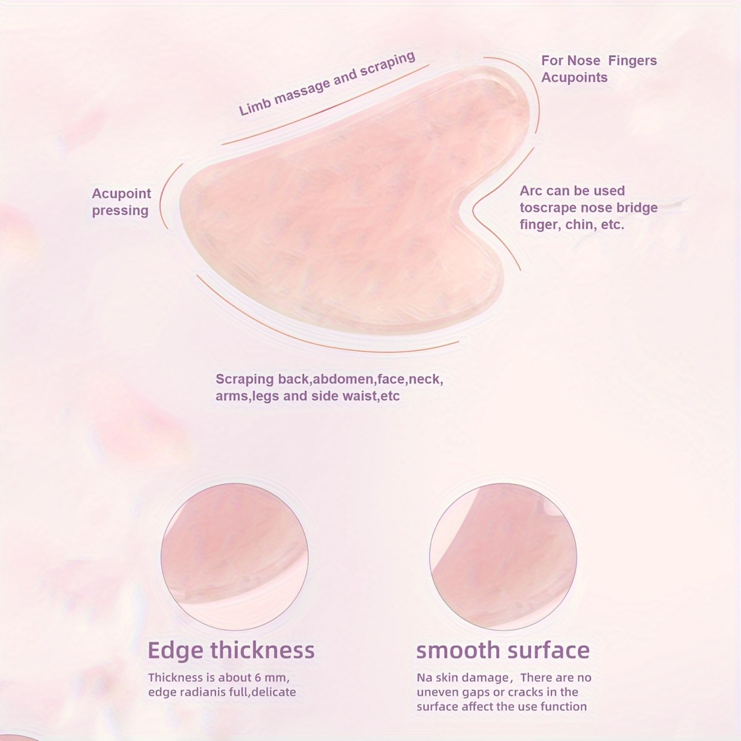 2pcs Facial Beauty Massage Roller Set, Faux Jade Roller & Gua Sha Tool, Double Head Eye Roller for Skin Care.