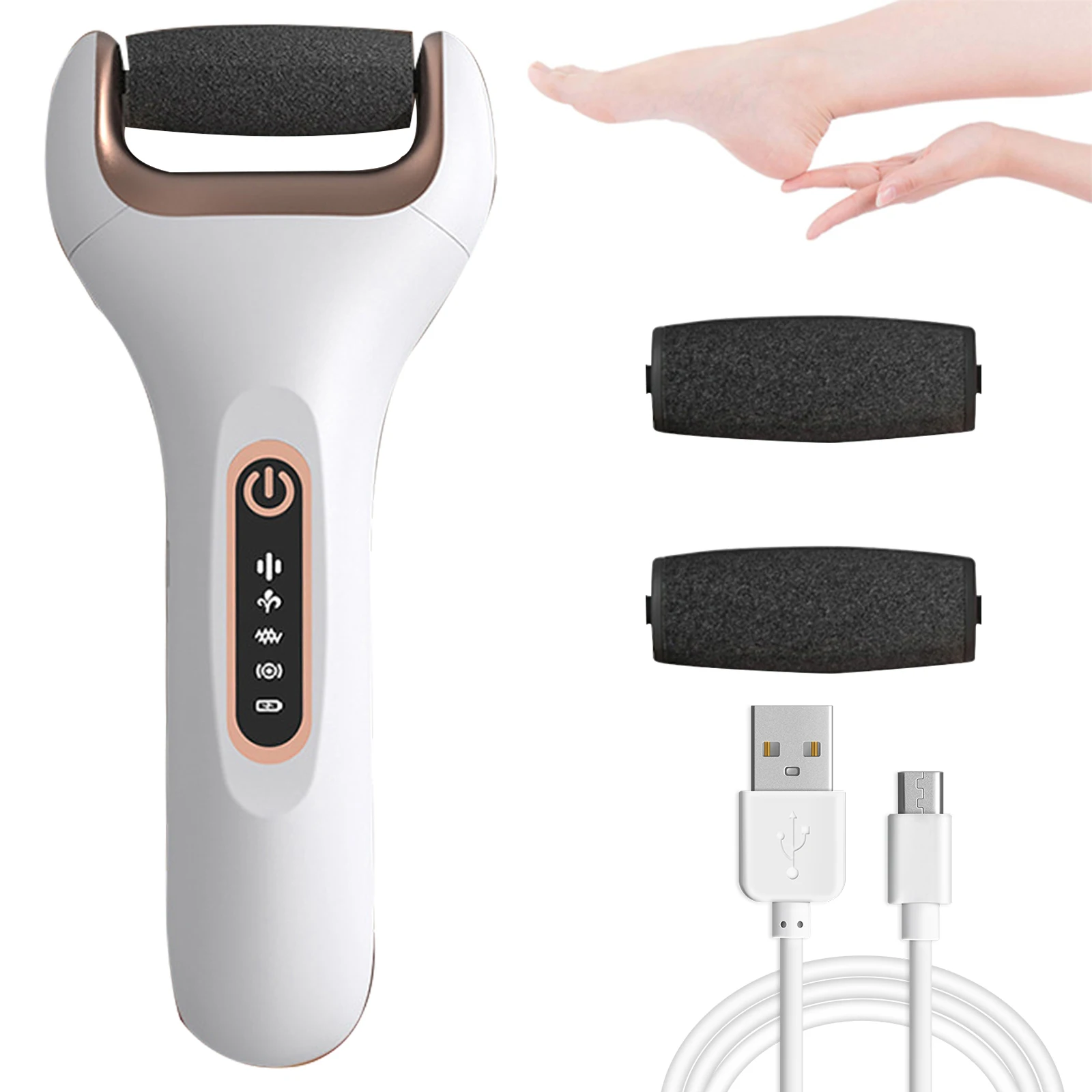Electric Foot File Grinder Callus Dead Skin Remover USB Recharge Waterproof Pedicure Tool Foot Care Tool for Hard Cracked Clean