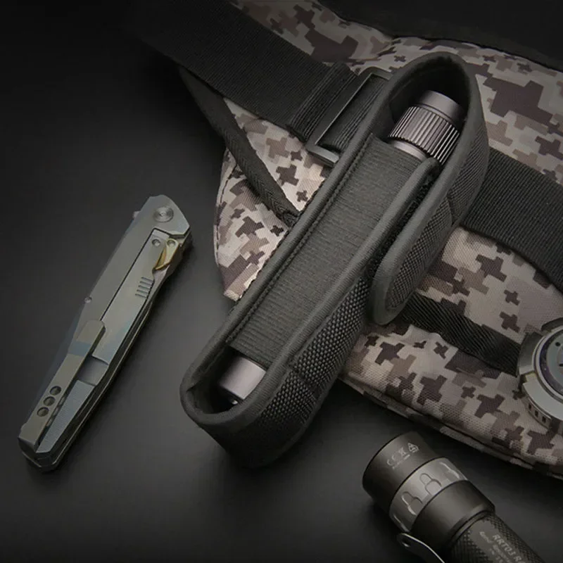 Tactical Flashlight Pouch Cover Torch Holder Storage Case Multitool Waist Bag Outdoor Camping Hiking Hunting Light Knife Holster