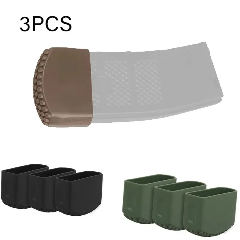 3pcs Fast Magazine Holster Tactical Rubber Case 5.56 Mag Anti-slip Protective Sleeve Cover Airsoft Gun Cartridge Hunting Gear