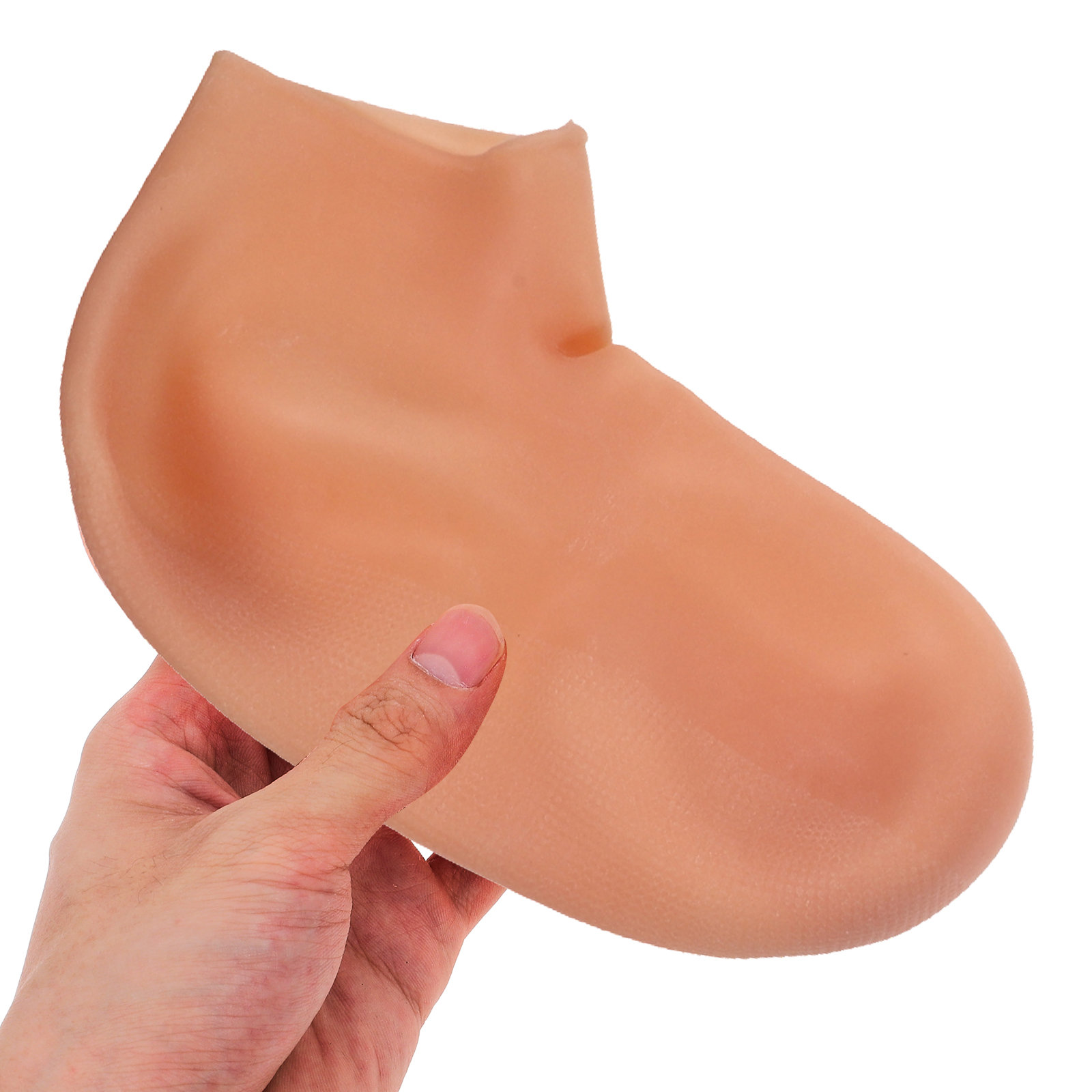 4pcs 2 Pairs White Beige L Exfoliating Moisturizing Socks Women Foot Care Spa Gloves Overnight Dry Cracked Heel Repair Moisture