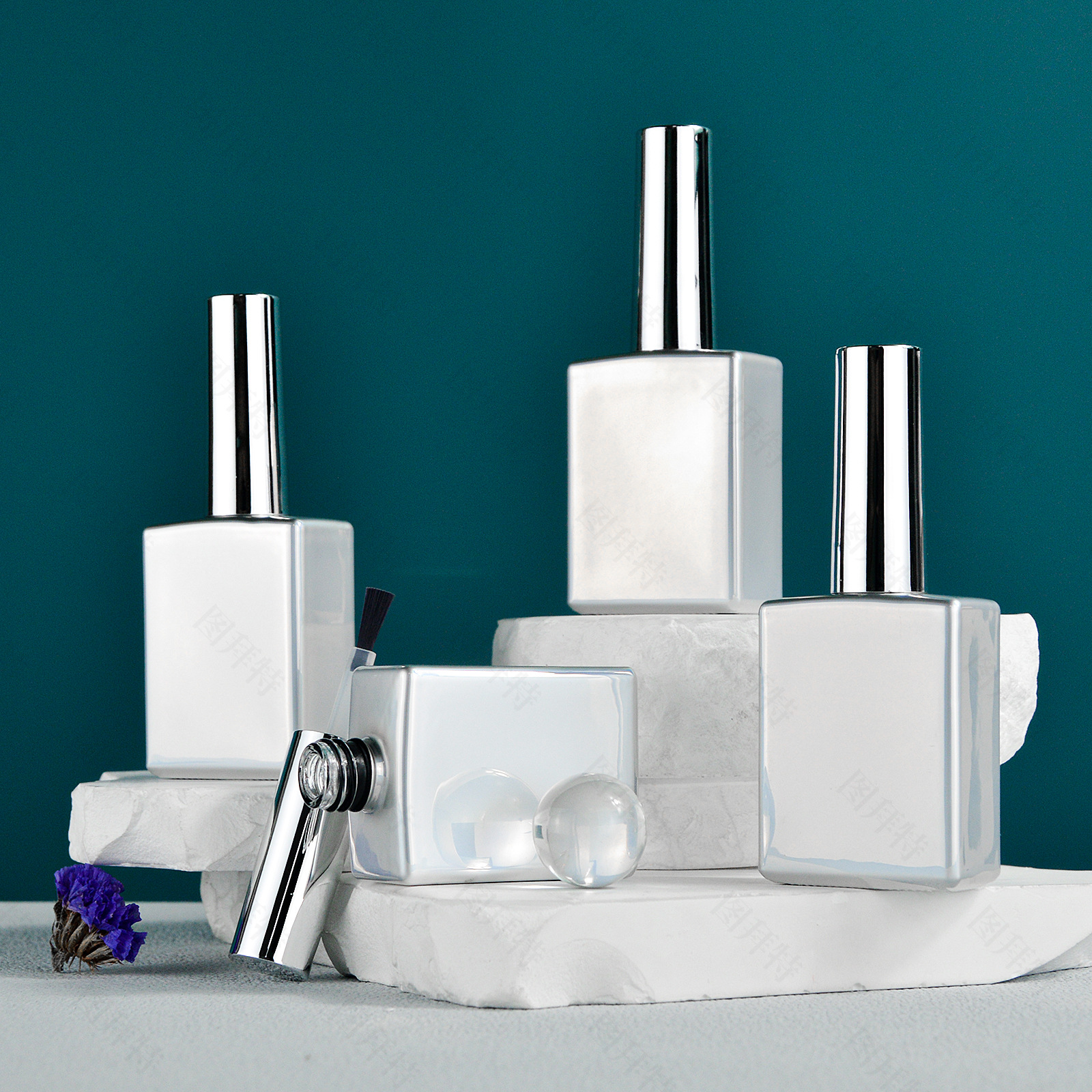 10 Pcs Nail Polish Gel Empty Bottle 16ml Large Capacity Nail Polish Gel Glass Bottle Electroplated Cosmetic Empty Bottle