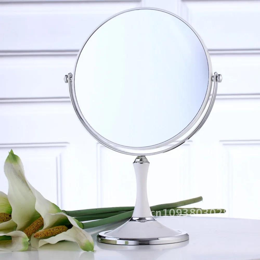 Magnification Circular Makeup Mirror Double-Sided Rotating 6/8 Inches Cosmetic Mirror Magnifier Princess Desktop Standing Mirror