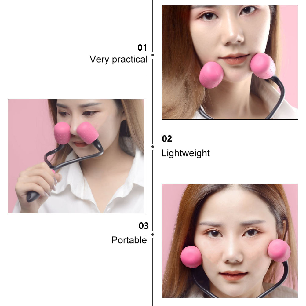 Facial Roller Skin Care Tool Lightweight ABS Material Black Rosy Face Massager Anti Wrinkles Smooth Comfortable Travel Business