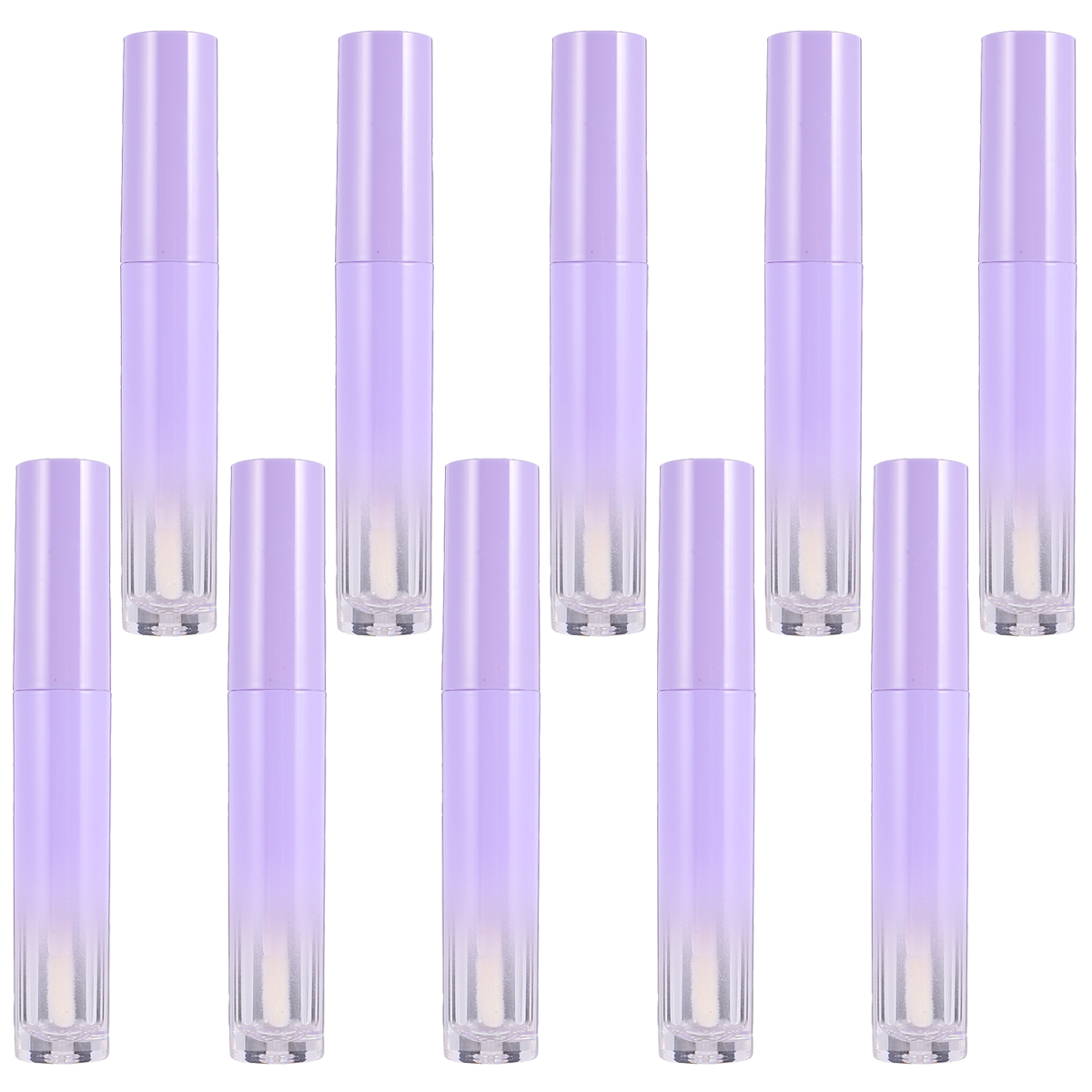 10 Pcs Gradient Purple Lip Gloss Tubes Empty Plastic Labial Containers Travel Size Clear Bottom Packaging For Balm Oil