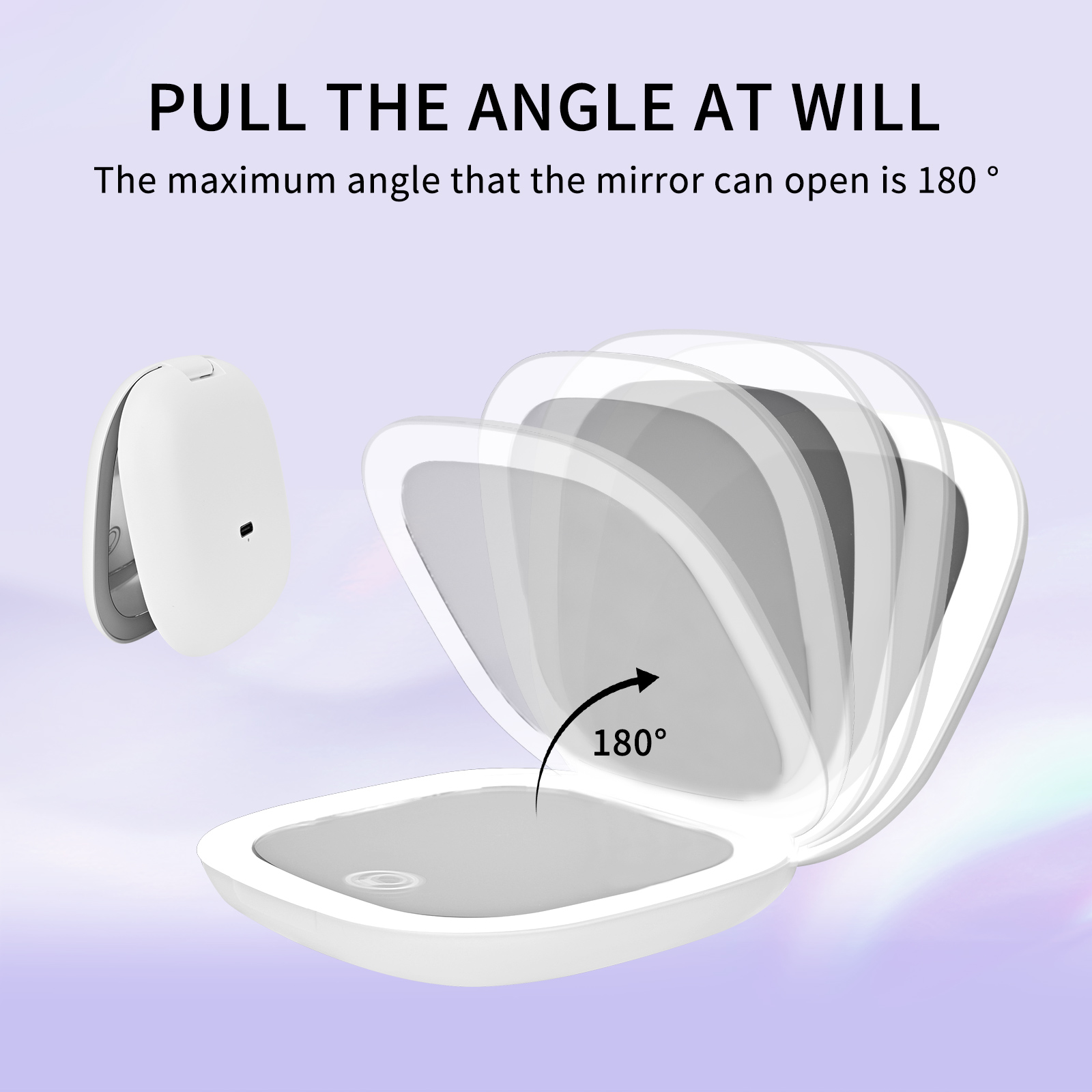 Compact Small Mini Gift Vanity Table Folding Led Lights Portable Hand Held Pocket Makeup Mirror 5X magnifying lesen beauty USB