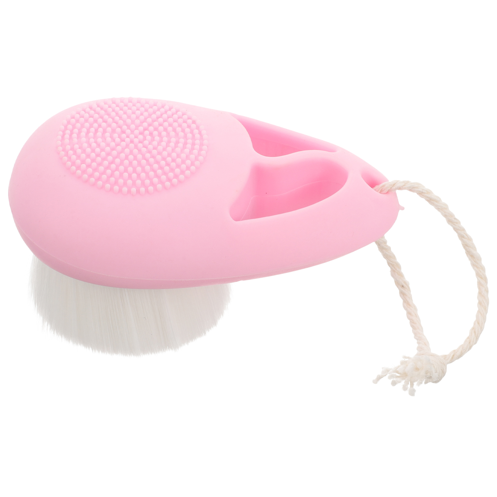 Silicone Face Brush Pink Dual Sided Cleansing Exfoliator Manual Scrubber Soft Durable Facial Washbrush For Women Deep Pore