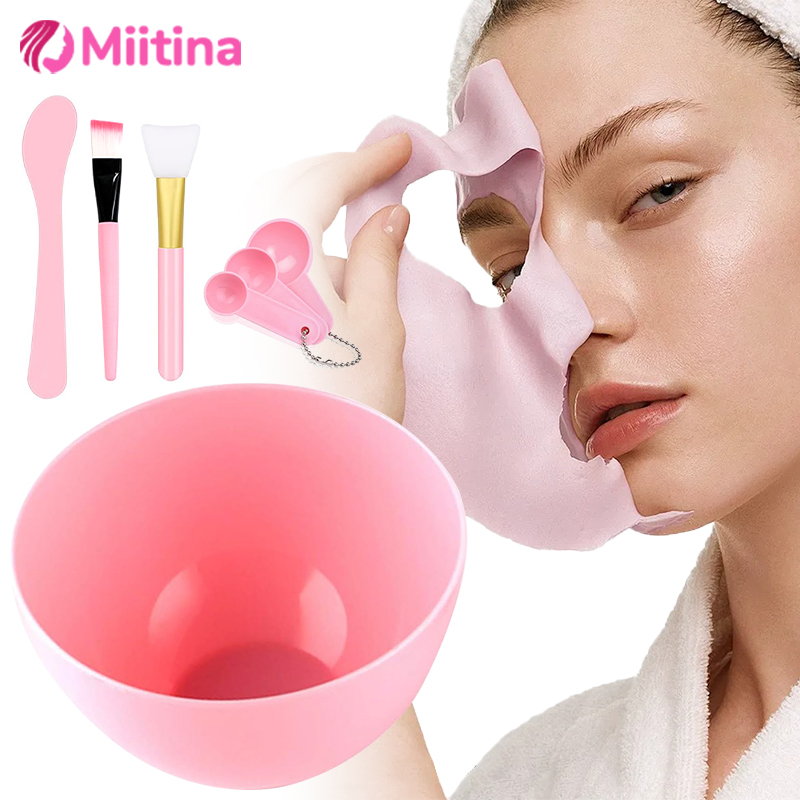 7 in 1 Face Mask Mixing Bowl Set DIY Facemask Mixing Tool Kit Facial Mask Bowl Stick Spatula Silicone Soft Face Brushes Spoons