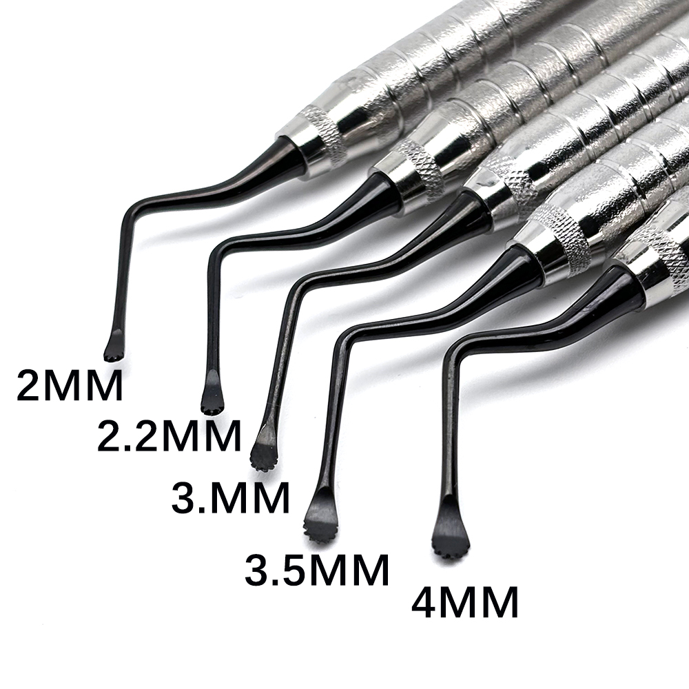 Double Ends Dental Scaler Spoon Tooth Cleaning Excavator Restorative Instruments Spoon Tool with Saw Serrated Tip