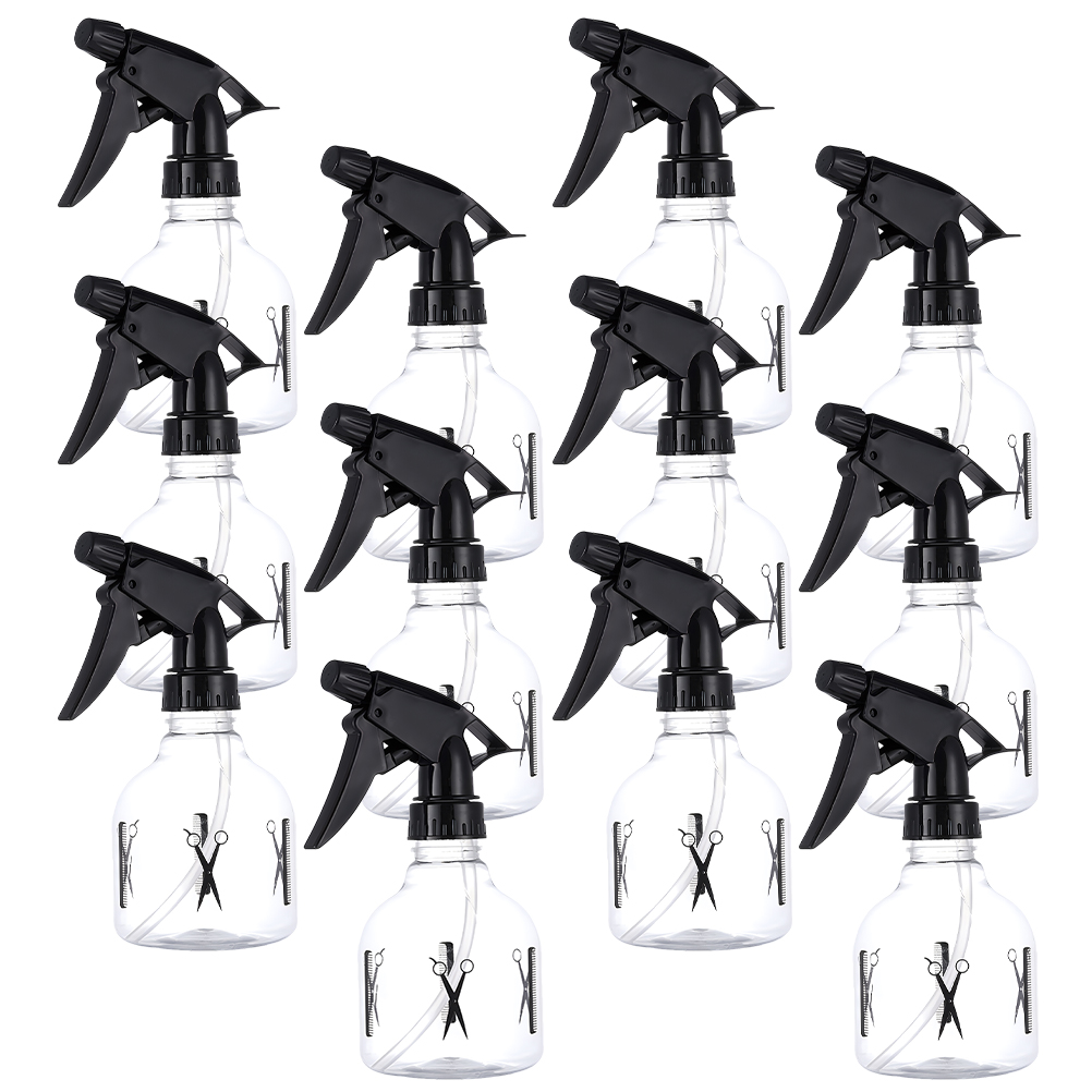12pcs 250ml Spray Bottles PET PP Material Fine Mist Salon Barber Empty Spray Bottle Home Use Plastic Sprayer Refillable