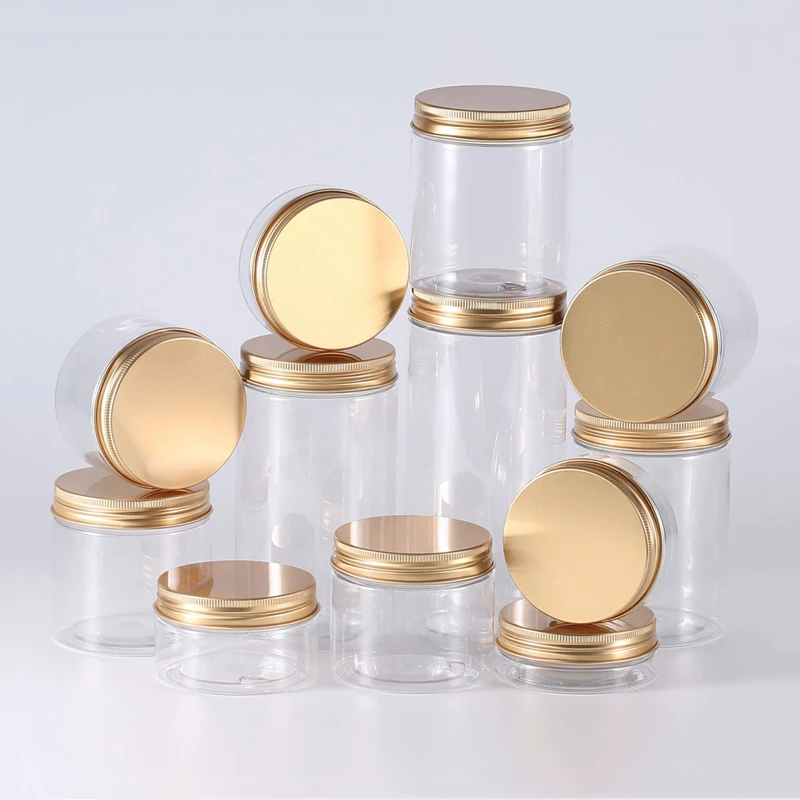 Wholese Plastic Jar PET Empty Cosmetic Mask Cream Wax Packaging Containers Pots with Lids Screw-on Refillable Balm Travel Bottle