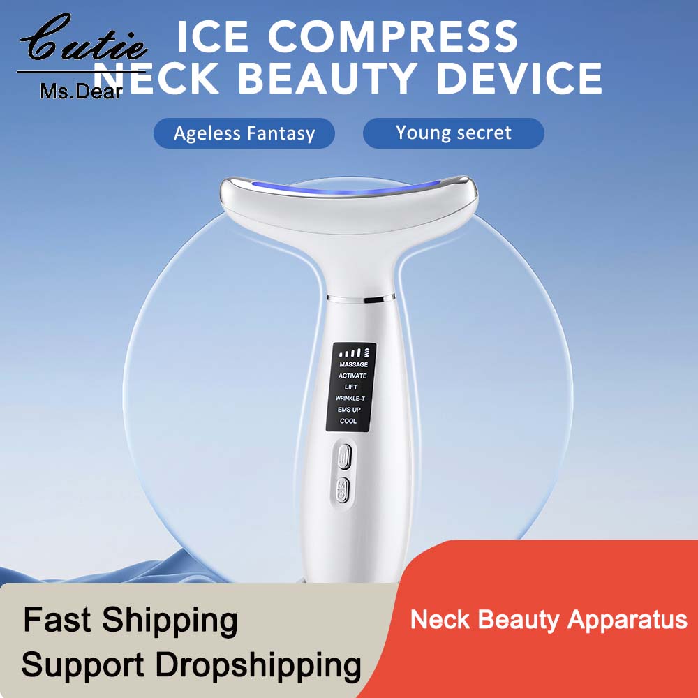 Ice Compress Neck Beauty Apparatus Facial Lifting Massager Double Chin Remover Electric Anti Wrinkle Machine Dilutes Neck Lines