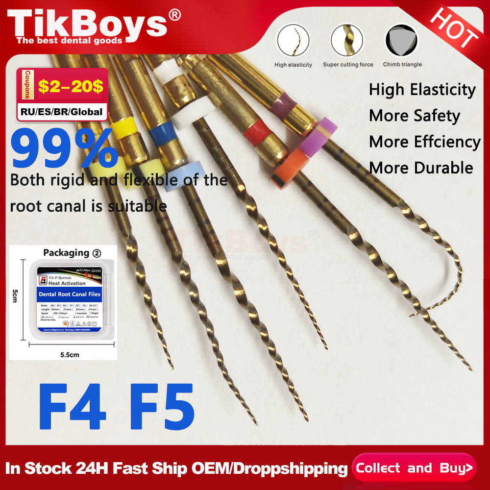 SX-F3 Dental Instrument Super Endo Files Gold Files Engine Use Rotary Files Golden Endondontic Root Canal NITI Dentist Tool