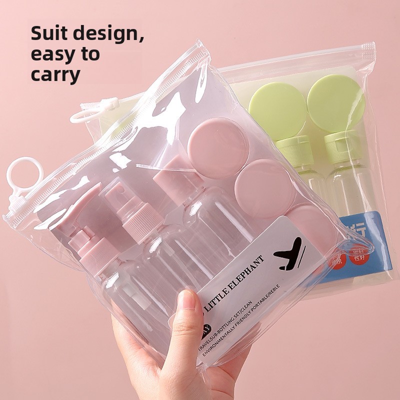 7-Piece Travel Bottle Set - TSA-Approved Toiletry Kit Leak-Proof Pump Dispensers for Skincare & Makeup Essentials