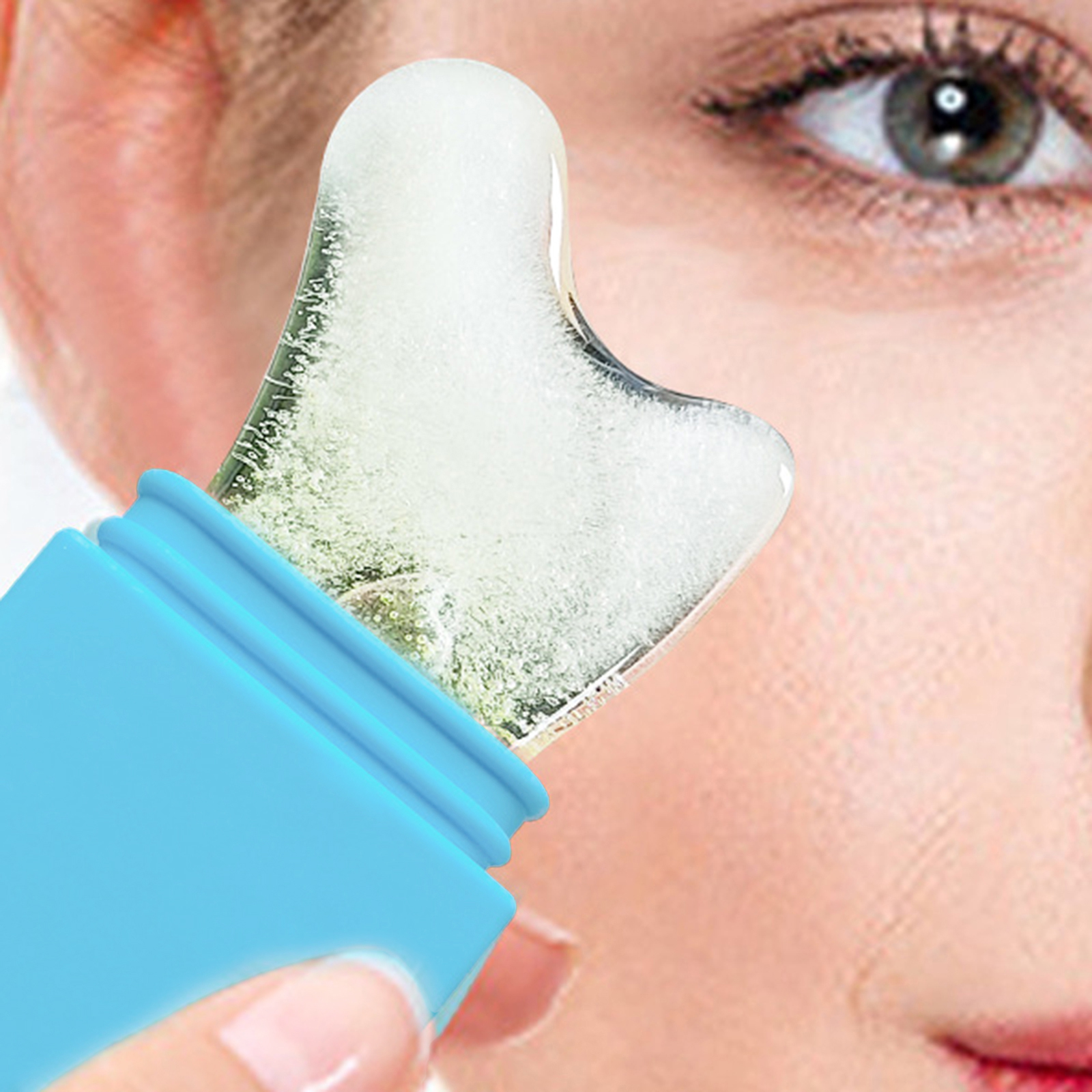 Facial Tools Beauty Ice Lattice Silicone Roller for Face Massage Blue Mold