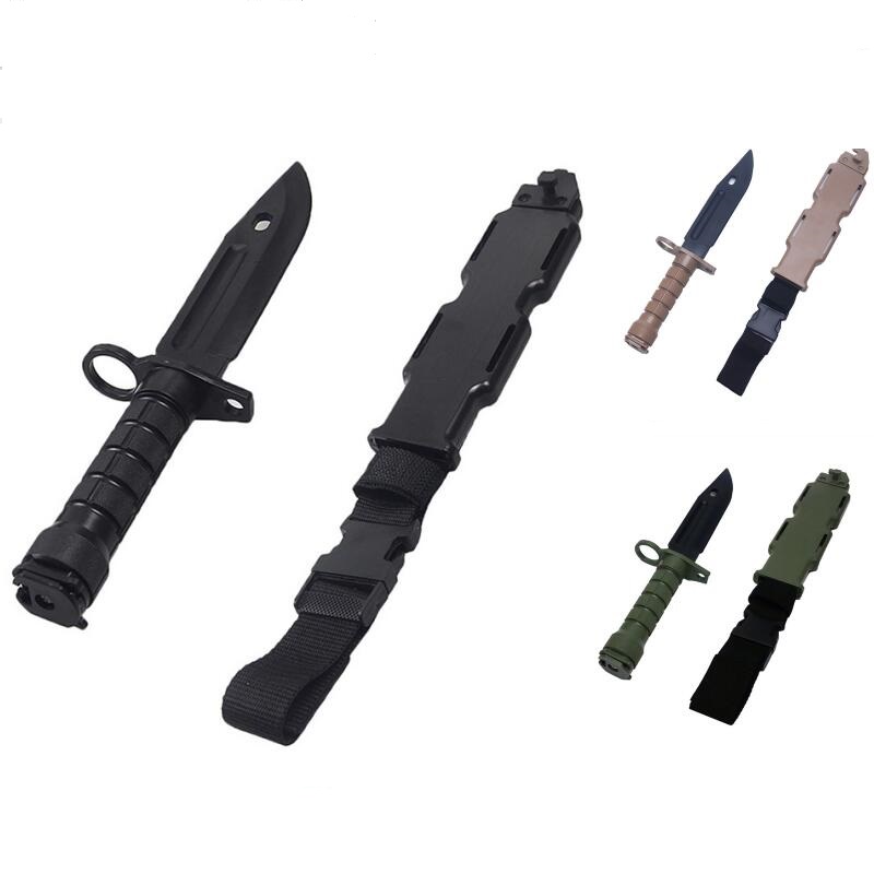 zlangsports M9 1:1 Tactical Airsoft Rubber Knife Military Training Martial Arts CS Cosplay Halloween Soft Knives Dagger Model