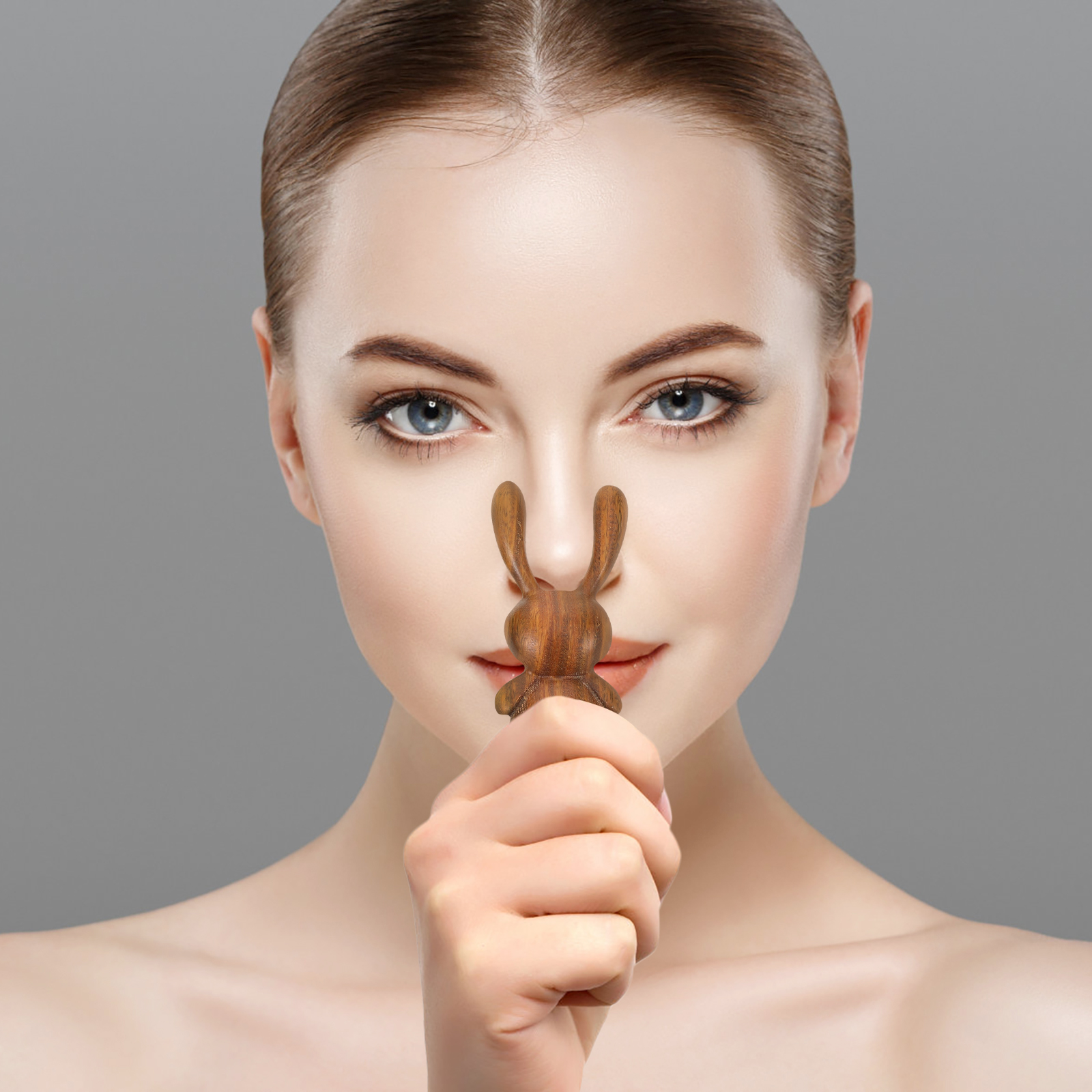 2pcs Nose Massager Handheld Small Scraper Acupoint Beauty Stick Tools Portable Face Green Sandalwood Large Cartoon Eye Massager