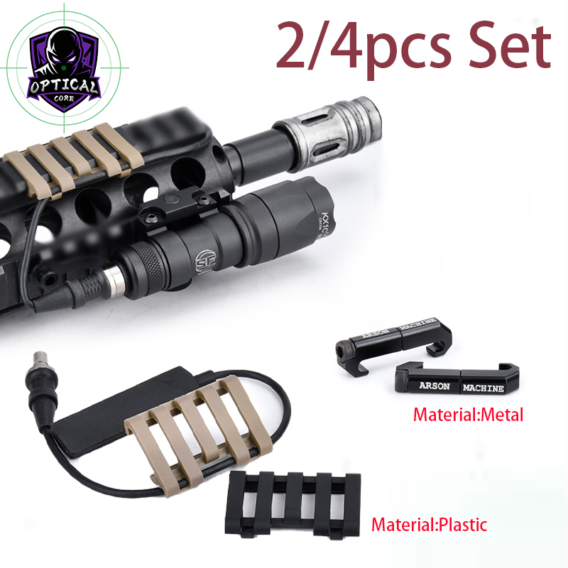 Tactical Remote Switch Wire Cable Management Slot 1/2 Set For M300A M600C PEQ15 NGAL DBAL Switch Wire Fixed Picatinny Mount Set