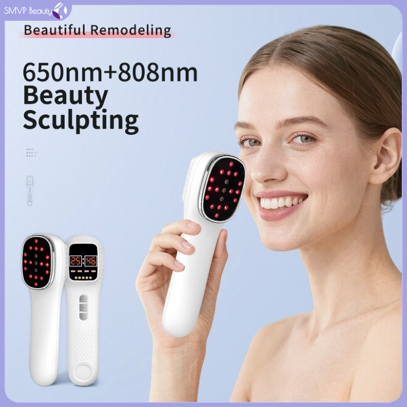 Recahrgeable Red Light Beauty Device 15/30/45/60Mins Timer 650nm&808nm Infrared Lamp with Remote Control Infrared Light Home