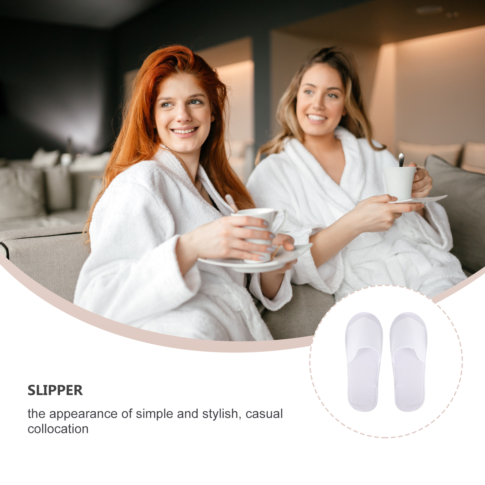 Thick Soft Non-slip Hotel Slippers Indoor White Pulled Cloth Man Women for Home