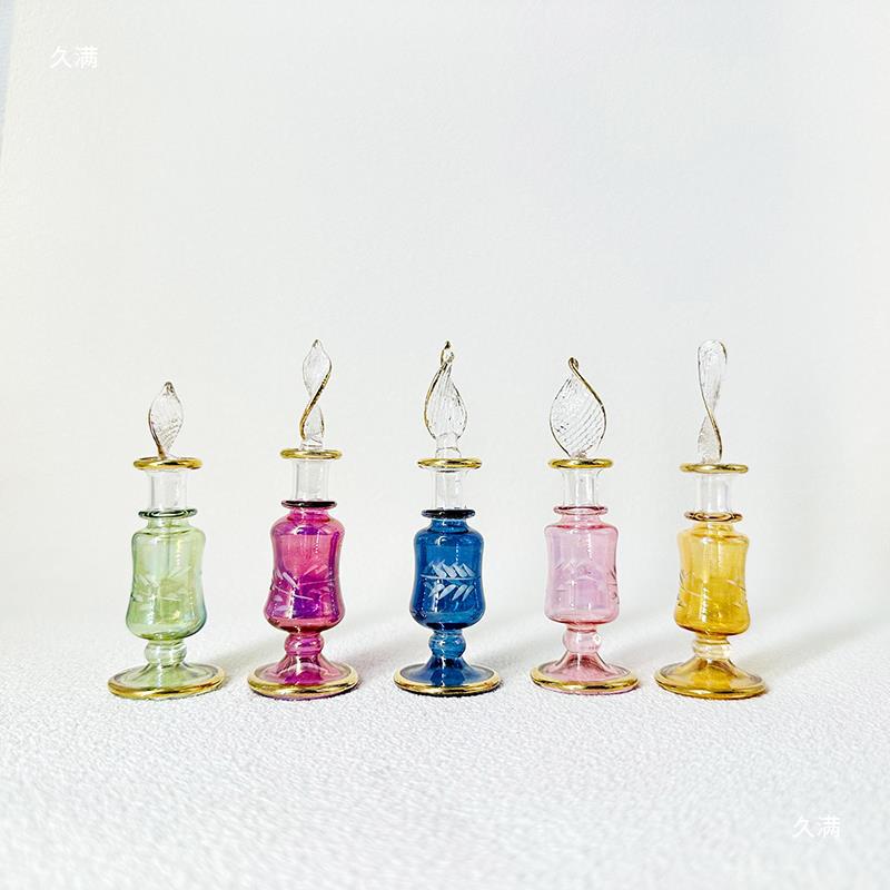 1pcs Handcrafted Egyptian Style Glass Perfume Bottle 6cm Decorative Souvenir Tourist Mini Perfume Bottle