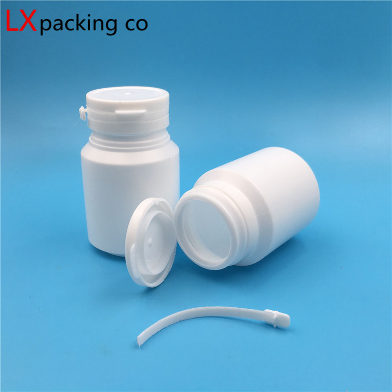 50PCS 30ML 60ML 100ML White Plastic Empty Bottle Pill Pilfer Proof Loose Powder Container Packaging Pot Cosmetic empty Cream Jar