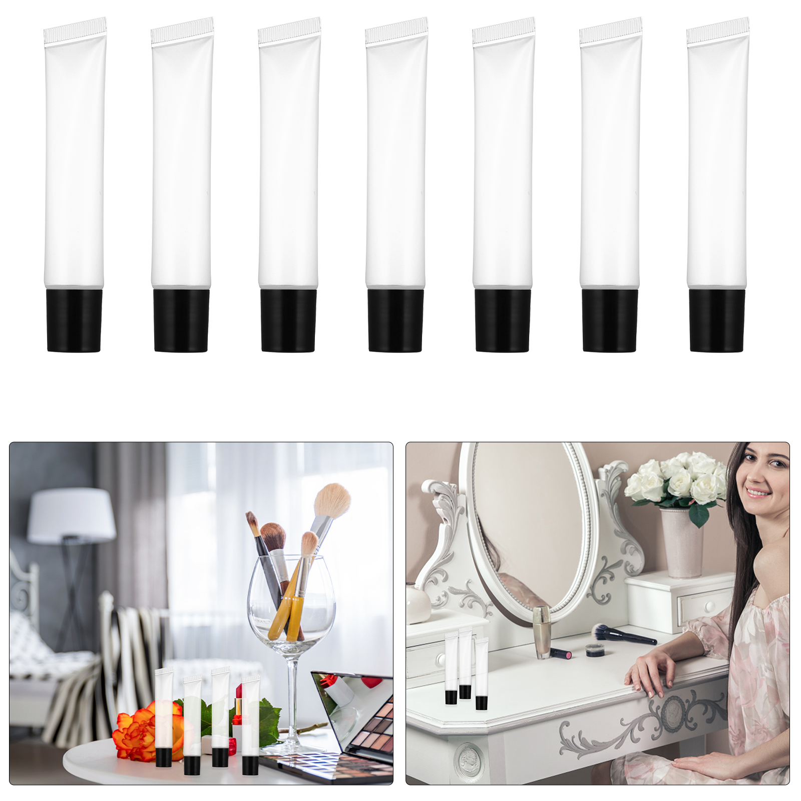 50 Pcs Lip Balm Empty Tubes High Quality Durable Plastic Travel Containers 15ml Capacity Leak Proof Gloss Balms DIY