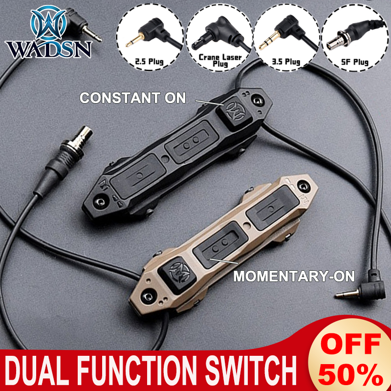 WADSN Hunting Scout Light Pressure Switch For DBAL A2 PEQ-15 NGAL Laser M600 M300 Flashlight Remote Dual Function Switch Button