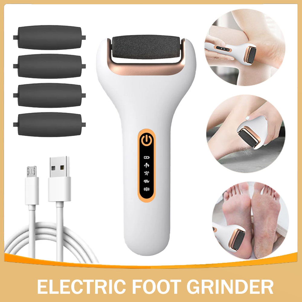 Rechargeable Electric Foot Rasp Callus Remover Professional Foot Repair Machine Waterproof 4 Speeds to Eliminate Feet Dead Skin